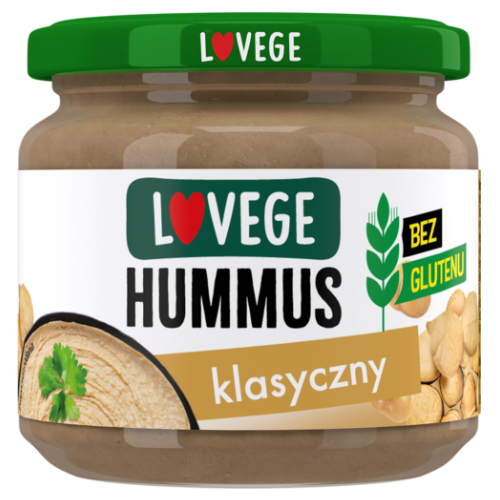 lovege hummus klasyczny w słoiku nowe logo