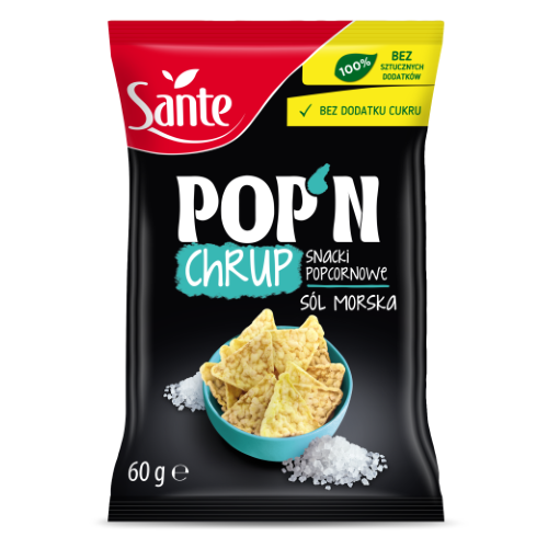 Snacki popcornowe POP’N CHRUP z solą morską 60g