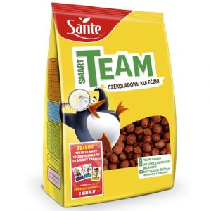 Płatki śniadaniowe Smart Team czekoladowe kuleczki 250g Sante